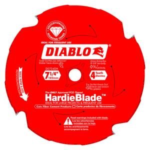 NWT Diablo 7.25" PCD Tip TCG Fiber Cement Circular Saw Blade – 4 Teeth